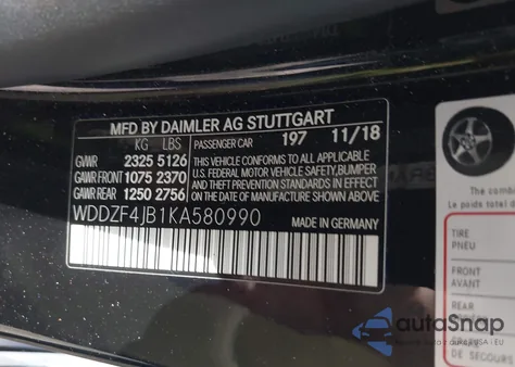 2019 Mercedes-Benz E 300 из США, поврежденный, VIN WDDZF4JB1KA580990